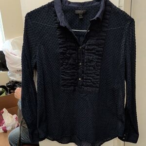 J. Crew Women's Navy Textured Blouse